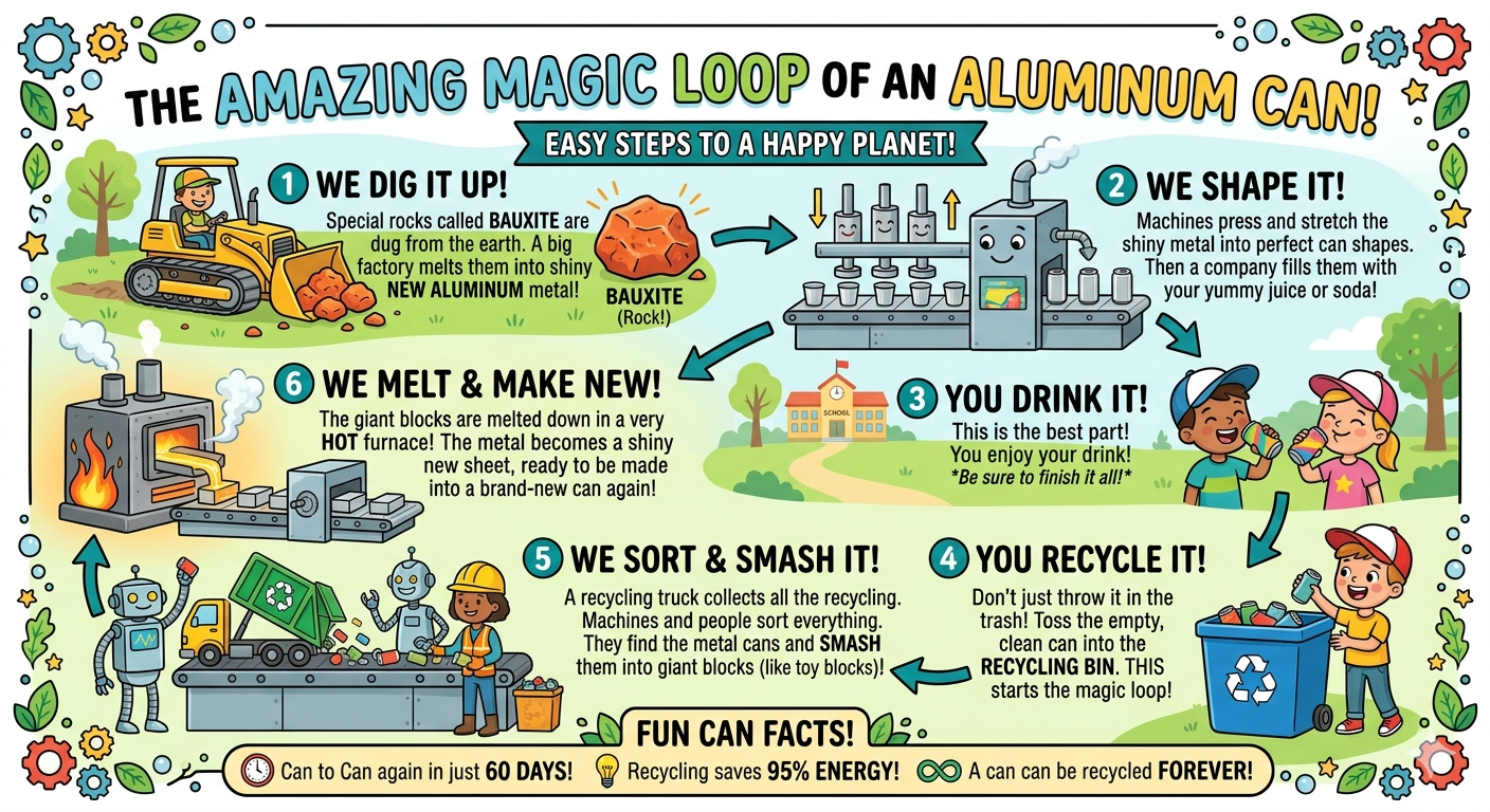Preview of the aluminium can loop infographic